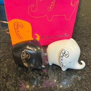 kate spade Black and White Elephant Salt & Pepper Set